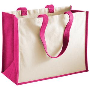 Westford Mill WM422 - Printers jute classic shopper Fuchsia