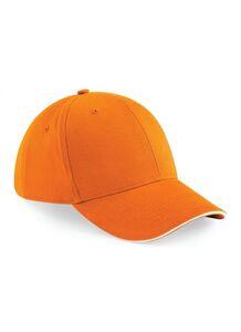 Beechfield BF020 - Athleisure 6 Panel Cap Orange/White