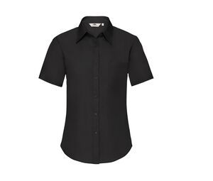 Fruit of the Loom SC416 - Lady-fit poplin short sleeve shirt Black