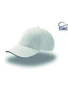 Atlantis AT094 - 6-panel cap with sandwich visor White/Navy