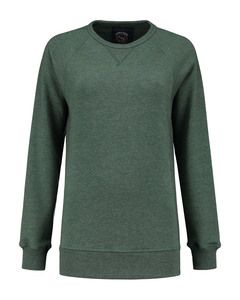 Lemon & Soda LEM3227 - Heavy Sweater Raglan Crewneck for her Forest Green Heather