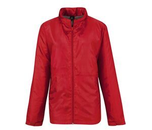 B&C BC325 - Women's microfleece lined windbreaker jacket Red