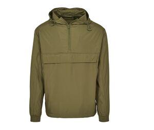 Build Your Brand BY096 - 1/4 zip jacket man Olive Green