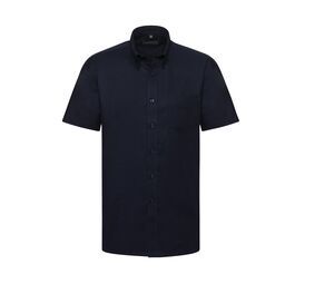 Russell Collection JZ933 - Men's Oxford Cotton Short Sleeve Shirt Bright Navy
