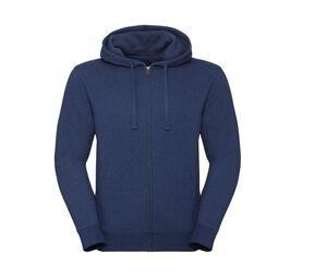 RUSSELL RU263M - Sweat capuche zippé & chiné homme Ocean Melange