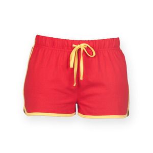 SF Women SK069 - Women's retro shorts Red / Yellow