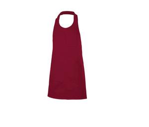 VELILLA V4212 - Short buttoned bib apron Garnet