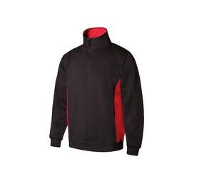 VELILLA V5704 - SWEAT BICOLORE COL ZIPPÉ Black / Red