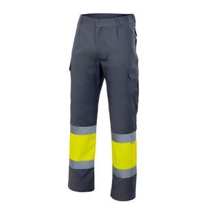 VELILLA VL157 - HIGH-VISIBILITY TWO-TONE PANTS Grey/Fluo Yellow