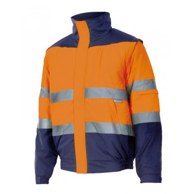 VELILLA VL161 - TWO-TONE HIGH-VISIBILITY QUILTED JACKET