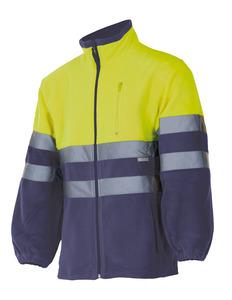 VELILLA VL183 - TWO-TONE HIGH-VISIBILITY FLEECE JACKET Fluo Yellow / Navy