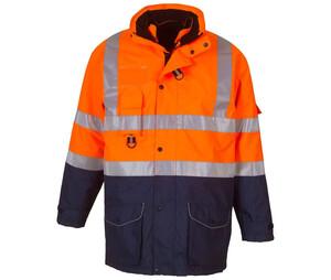 Yoko YK711 - Parka 7 in 1 high visibility Hi Vis Orange/Navy