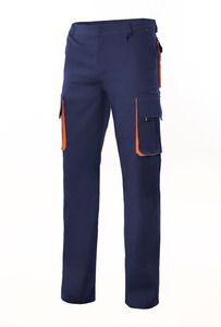 Velilla 103004 - TWO-TONE TROUSERS MARINE BLUE/ORANGE