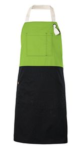 Velilla 404210B - TWO-TONE BIB APRON Lime Green