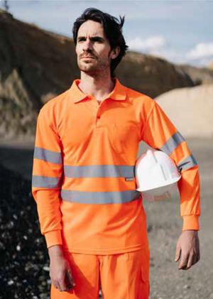 VELILLA V30514 - HIGH-VISIBILITY LONG-SLEEVED POLO SHIRT